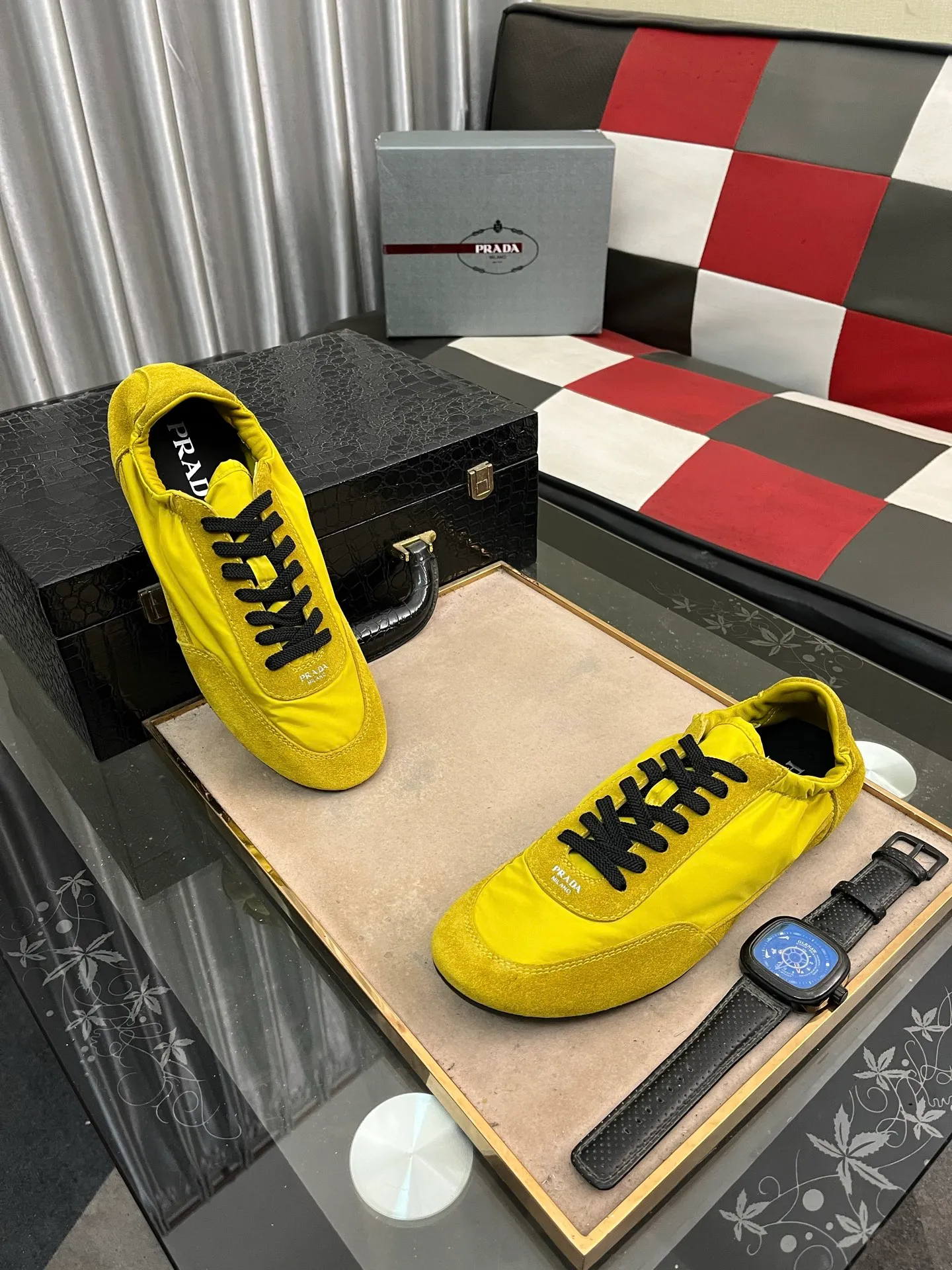 Men's shoes 💰500⌚️⌚️【PRADA】Prada - high-end quality original order 🔍🔍🔍 casual sports shoes - Upper: 🔝Nappa calfskin, brand high mercerized canvas, shoe body brand metal fasteners, tongue silk screen brand logo - Lining: water-dyed cowhide - Outsole: ultra-light TPU foam; molded outsole -Ultra-high quality control and fine workmanship: outstanding (high-end, extravagance, class) -Size: 38-446️⃣colors available